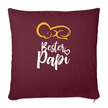Meilleur cadeau de fête des papa père - Housse de coussin décorative 45 x 45 cm - bordeaux - Devant