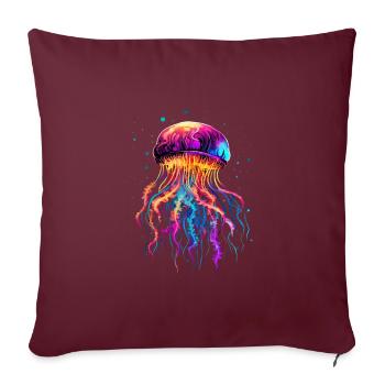 Méduses pour les fans de créatures marines, Cadeaux Animaux de Noël - Housse de coussin décorative 45 x 45 cm - bordeaux - Devant