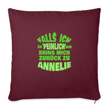 Annelie als Jungesellenabschied - Sofakissenbezug 45 x 45 cm - Burgunderrot - Vorne
