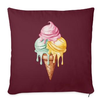 Ice Cream für eine Eis Liebhaber - Sofakissenbezug 45 x 45 cm - Burgunderrot - Vorne