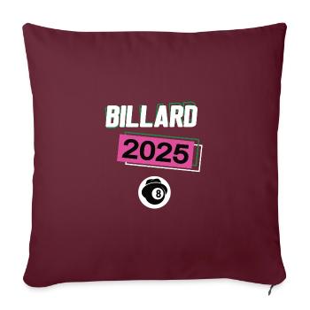 Billard 2025 Billardspieler Billardspielerin - Sofakissenbezug 45 x 45 cm - Burgunderrot - Vorne