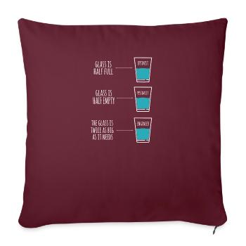 Ingenieur Humor Optimist Pessimist Ingenieur Witz - Sofakissenbezug 45 x 45 cm - Burgunderrot - Vorne