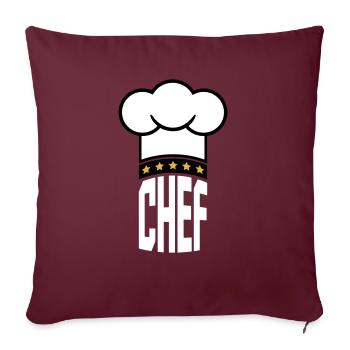 Toque de chef 5 étoiles Le Chef Kitchen Master - Housse de coussin décorative 45 x 45 cm - bordeaux - Devant