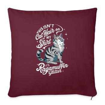 Katze Ragamuffin Geschenk - Sofakissenbezug 45 x 45 cm - Burgunderrot - Vorne