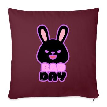 Mauvais jour lapin - Housse de coussin décorative 45 x 45 cm - bordeaux - Devant