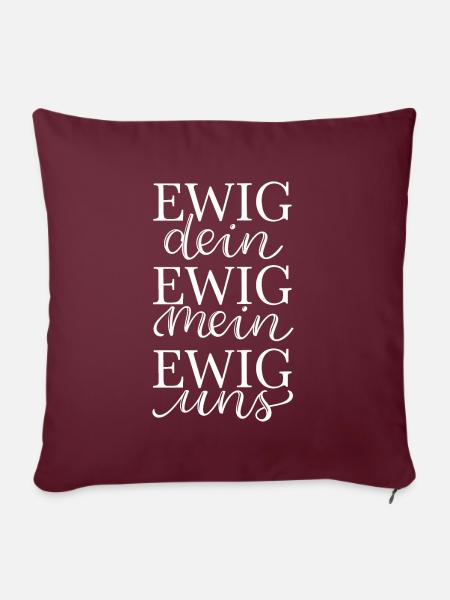 EWIG uns - Sofakissenbezug 45 x 45 cm - Burgunderrot