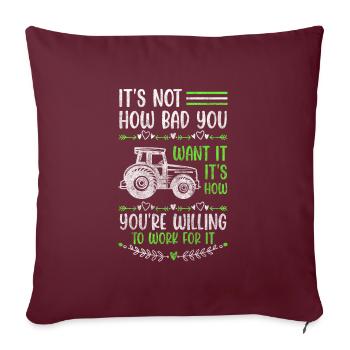Agriculteur Agriculteur Tracteur Maraîcher - Housse de coussin décorative 45 x 45 cm - bordeaux - Devant