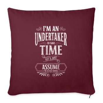 Le cadavre de l’entrepreneur de pompes funèbres - Housse de coussin décorative 45 x 45 cm - bordeaux - Devant