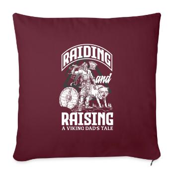 Piller et élever le conte d’un père viking - Housse de coussin décorative 45 x 45 cm - bordeaux - Devant
