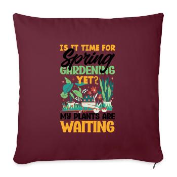Mes plantes attendent le jardinier - Housse de coussin décorative 45 x 45 cm - bordeaux - Devant