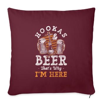 Narguilé Fumoir Bar à narguilé - Housse de coussin décorative 45 x 45 cm - bordeaux - Devant