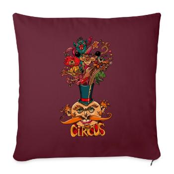 le cirque - Housse de coussin décorative 45 x 45 cm - bordeaux - Devant