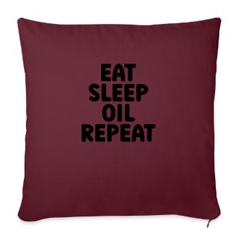 Manger de l’huile de sommeil Massagiste répété - Housse de coussin décorative 45 x 45 cm - bordeaux - Devant