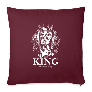Teckel à poil long Roi de tout Dire Chiens - Housse de coussin décorative 45 x 45 cm - bordeaux - Devant