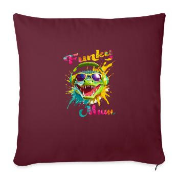 Funky Mum. anniversaire, fêtes des mères. Croco - Housse de coussin décorative 45 x 45 cm - bordeaux - Devant