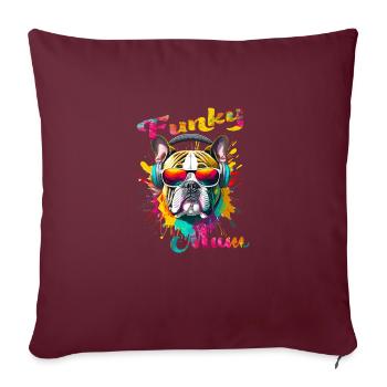 Funky Mum. anniversaire, fêtes des mères. Chien - Housse de coussin décorative 45 x 45 cm - bordeaux - Devant