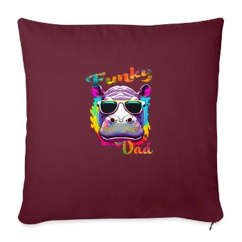 Funky Dad. anniversaire, fêtes des pères.Hippo - Housse de coussin décorative 45 x 45 cm - bordeaux - Devant