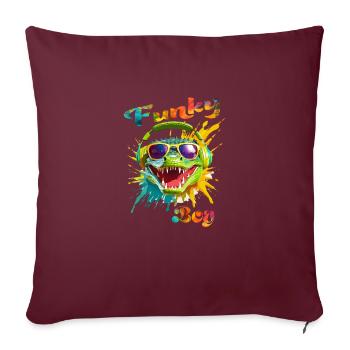 Funky Boy Crocodile - Housse de coussin décorative 45 x 45 cm - bordeaux - Devant