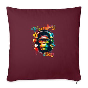 Funky Boy Singe - Housse de coussin décorative 45 x 45 cm - bordeaux - Devant