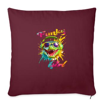 Funky Girl Crocodile - Housse de coussin décorative 45 x 45 cm - bordeaux - Devant