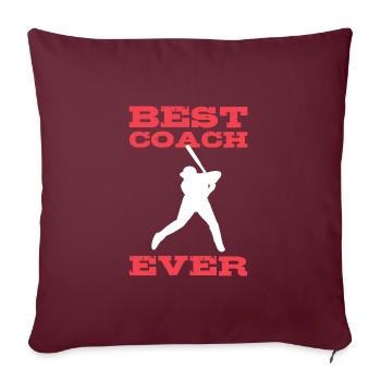 Softball Joueur Softball Entraîneur - Housse de coussin décorative 45 x 45 cm - bordeaux - Devant