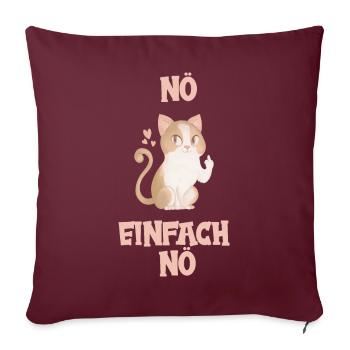 Mittelfinger Katze - Sofakissenbezug 45 x 45 cm - Burgunderrot - Vorne
