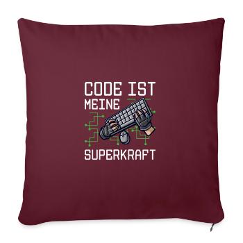 Code Ist Meine Superkraft Software Entwickler Code - Sofakissenbezug 45 x 45 cm - Burgunderrot - Vorne