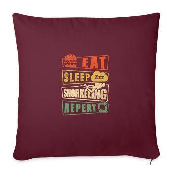Eat Sleep Snorkel Repeat Scuba Diver Diving Snorke - Sofakissenbezug 45 x 45 cm - Burgunderrot - Vorne
