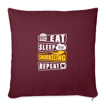 Eat Sleep Snorkel Repeat Scuba Diver Diving Snorke - Sofakissenbezug 45 x 45 cm - Burgunderrot - Vorne