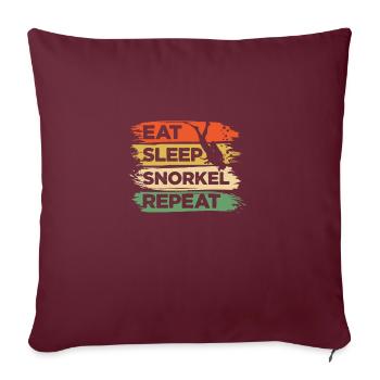 Eat Sleep Snorkel Repeat Scuba Diver Diving Snorke - Sofakissenbezug 45 x 45 cm - Burgunderrot - Vorne