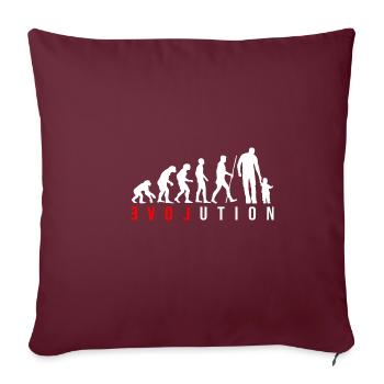 Évolution père et enfant fils cadeau fille - Housse de coussin décorative 45 x 45 cm - bordeaux - Devant