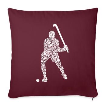 Feldhockey Symbole Hockey Jungen Hockeyspieler - Sofakissenbezug 45 x 45 cm - Burgunderrot - Vorne