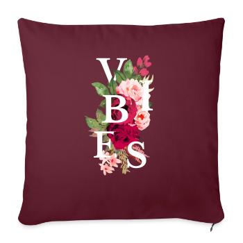 Vibes flowers - Housse de coussin décorative 45 x 45 cm - bordeaux - Devant