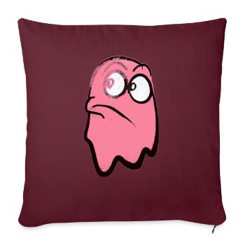 Drôle de fantôme féroce en rose - Housse de coussin décorative 45 x 45 cm - bordeaux - Devant