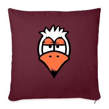 Bird looks funny, annoyed, tired, angry, frustrated - Sofa pillowcase 17,3'' x 17,3'' (45 x 45 cm) - burgundy - Front