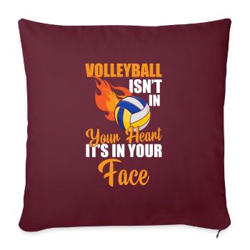 Joueur de volleyball Block Sport - Housse de coussin décorative 45 x 45 cm - bordeaux - Devant