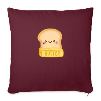glatt wie Butter - Sofakissenbezug 45 x 45 cm - Burgunderrot - Vorne