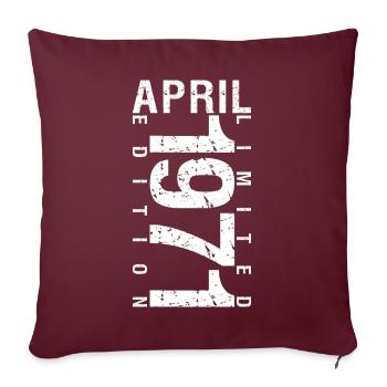 Avril 1971 Avril cadeau anniversaire 1971 - Housse de coussin décorative 45 x 45 cm - bordeaux - Devant