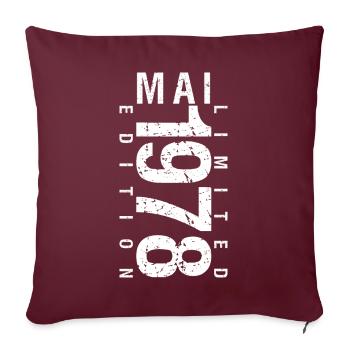 Mai 1978 Mai cadeau anniversaire May 1978 - Housse de coussin décorative 45 x 45 cm - bordeaux - Devant