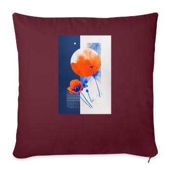 Coquelicot - Housse de coussin décorative 45 x 45 cm - bordeaux - Devant