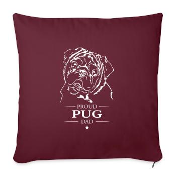 Carlin Papa Chien Chien Carlin Wilsigns - Housse de coussin décorative 45 x 45 cm - bordeaux - Devant