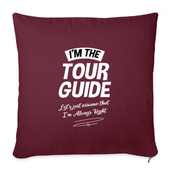 Guide touristique guide touristique disant blague - Housse de coussin décorative 45 x 45 cm - bordeaux - Devant