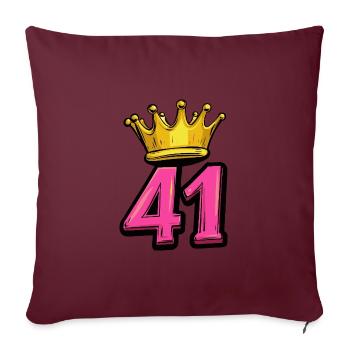 41 Numéro Jersey Couronne - Housse de coussin décorative 45 x 45 cm - bordeaux - Devant