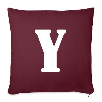 Y - Housse de coussin décorative 45 x 45 cm - bordeaux - Devant