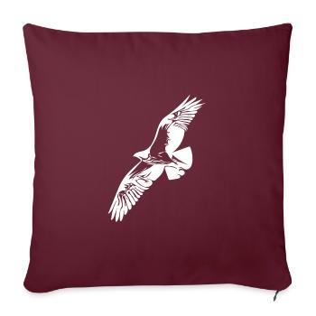 Aigle en vol à voile pour les amateurs d’oiseaux et les fauconniers - Housse de coussin décorative 45 x 45 cm - bordeaux - Devant
