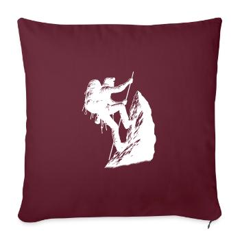 Alpinistes grimpant sur corde Mountain Summit Sports - Housse de coussin décorative 45 x 45 cm - bordeaux - Devant