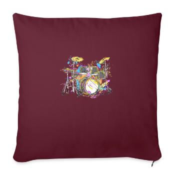 Groupe de musique musicien batterie Throne Sling - Housse de coussin décorative 45 x 45 cm - bordeaux - Devant