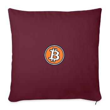 Orange Bitcoin Logo - Sofakissenbezug 45 x 45 cm - Burgunderrot - Vorne