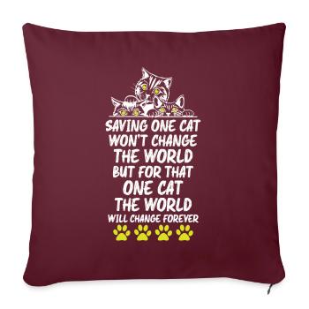Cats Lover - Sofakissenbezug 45 x 45 cm - Burgunderrot - Vorne