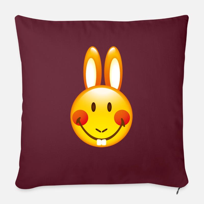 Smiley Bunny - Sofakissenbezug 45 x 45 cm - Burgunderrot